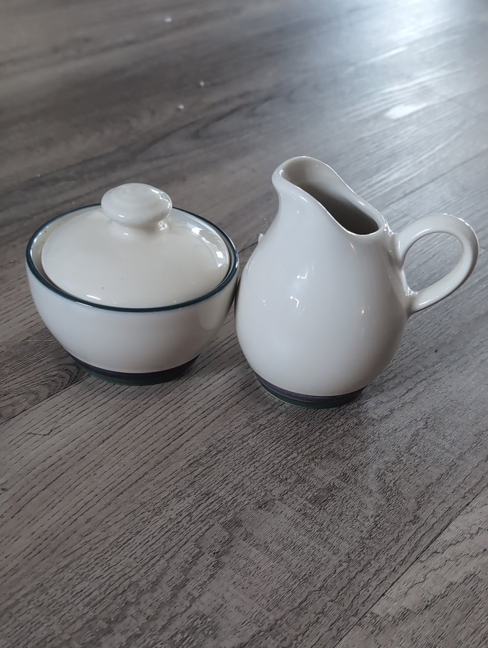 Vintage Pfaltzgraff Ocean Breeze Sugar Bowl & Creamer Set